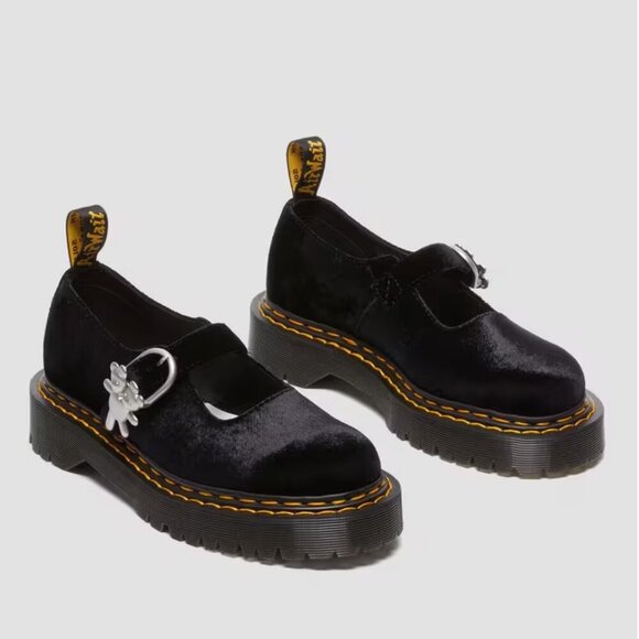 Dr. Martens Addina Heaven by Marc Jacobs Velvet Shoes in Black 8 NWT
